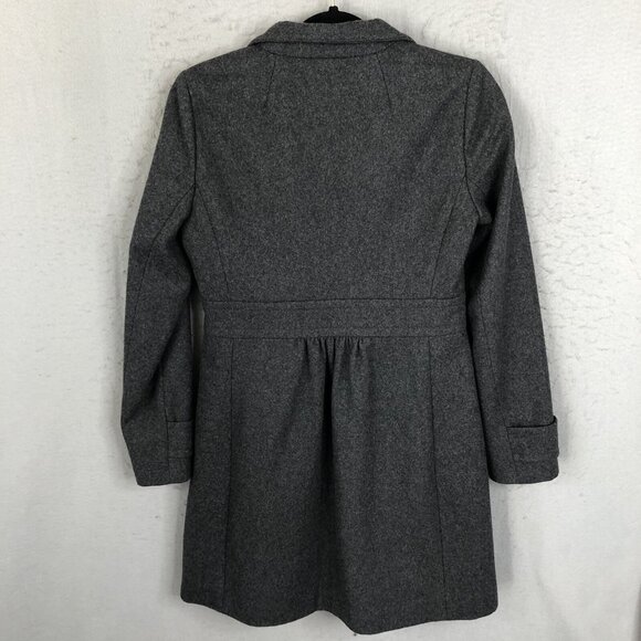 J Crew Coat Womens 2 Gray Boiled Wool Feminine Academia Preppy Classic - Picture 3 of 16